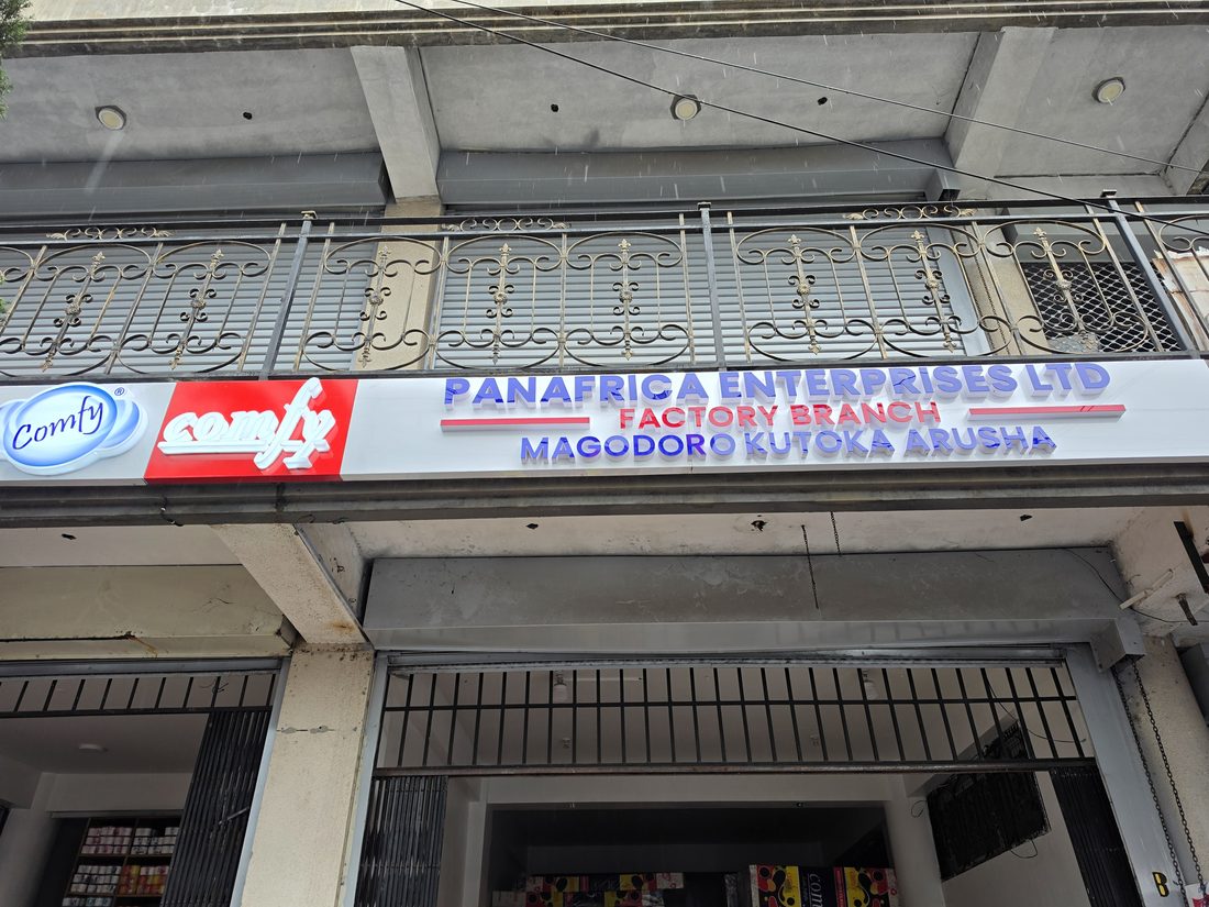 The finished storefront signboard