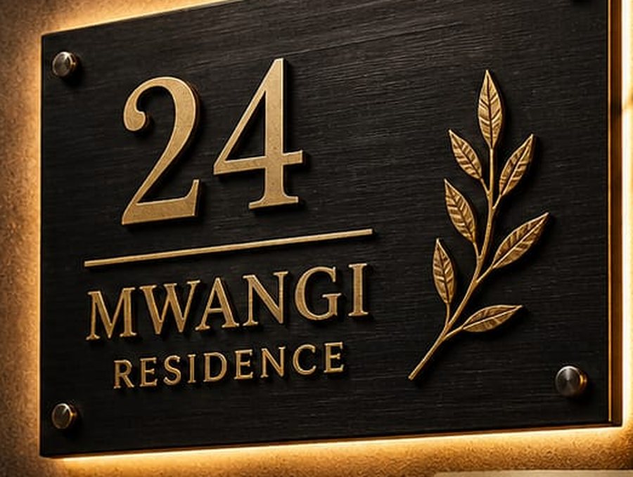 Custom illuminated house name plate by HuRu Studios